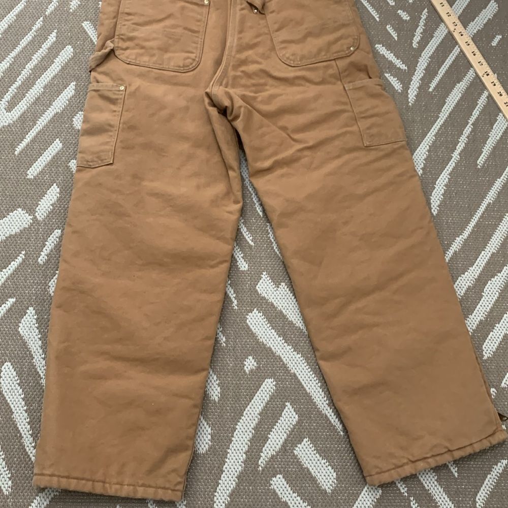 Carhartt Vintage Quilted Lined Double Knee Overalls R02 BRN Made In USA 36x30 - Picture 13 of 17